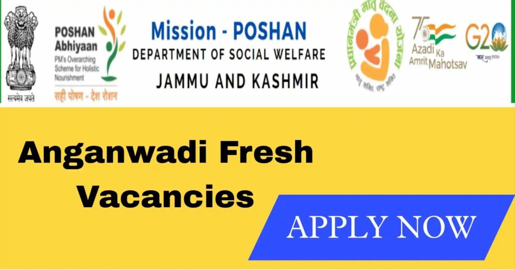 J&K Anganwadi Worker Recruitment, 10+2 Can Apply Online